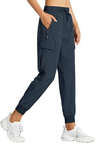 Libin Women's Cargo Joggers Lightweight Quick Dry Hiking Pants Athletic Lounge Casual Outdoor, New Navy L