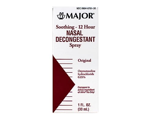 MAJOR PHARM/RUGBY Nasal Decongestant Pump Mist Spray 12hr Oxymetazoline HCL 0.05% 30ml