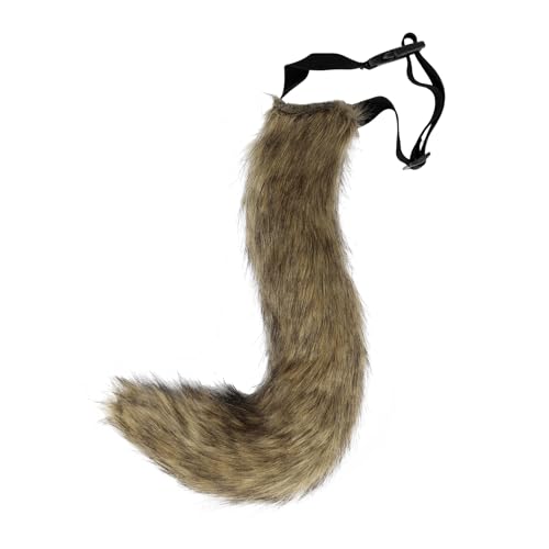 COSYEARS Faux Fur Fox Costume Tail Cosplay Halloween Christmas Party Costume One Size (Brown)