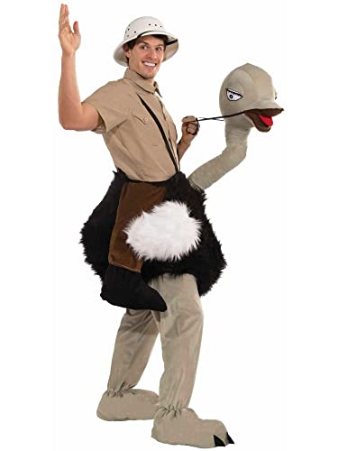 Forum Novelties Men's Riding An Ostrich Plush Mascot Costume, Multi Colored, One Size