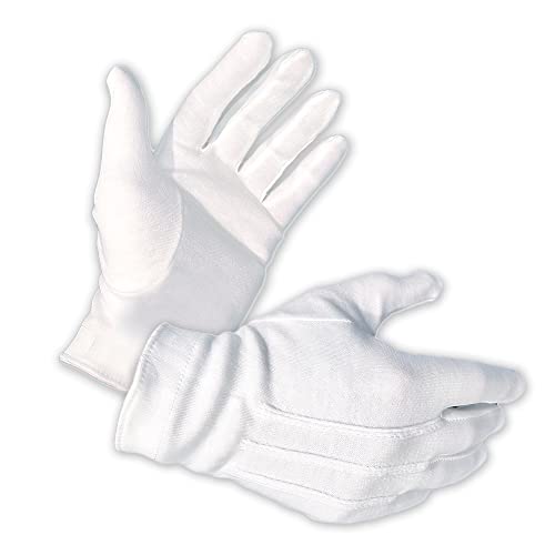 Gloves Legend 1 Pair (2 Gloves) Extra Large 100% Cotton White Marching Band Parade Formal Costume Dress Costume Gloves For Men