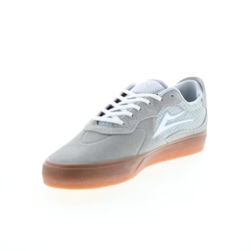 Lakai Essex Mens Skate Shoes, Light Grey/Gum Suede, 7.5