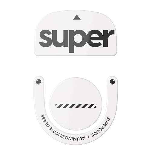 Superglide2 - New Controllable Speed Textured Surface Smoothest Mouse Feet/Skates Made with Ultra Strong Glass Smooth and Durable Sole for Logitech G Pro X Superlight2 [White]