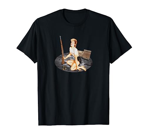 Pin-up Girl M1 Garand Poster Retro T-Shirt