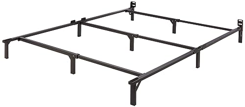 Amazon Basics Metal Bed Frame, 9-Leg Base for Box Spring and Mattress, Queen, Tool-Free Easy Assembly, 79.5' L x 60' W x 7' H, Black