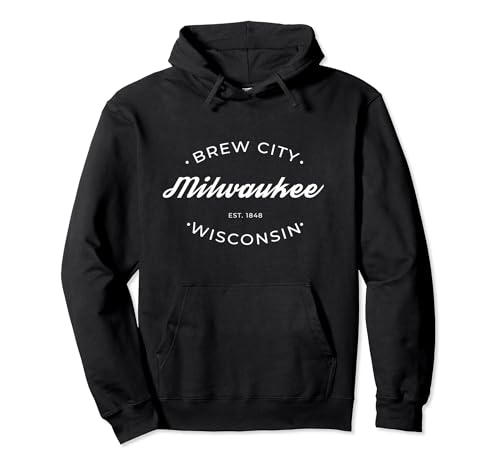 Milwaukee WI Brew City Retro Design Hoodie Pullover Hoodie