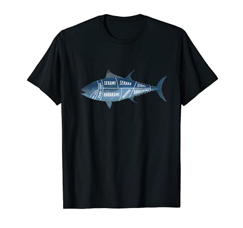 Tuna Fish Cut Anatomy Sushi Sashimi T Shirt Japanese Gift