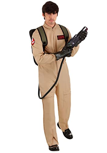 Fun Costumes Adult Ghostbusters Halloween Costume, Deluxe Ghostbusters Jumpsuit for Men With Proton Pack Medium
