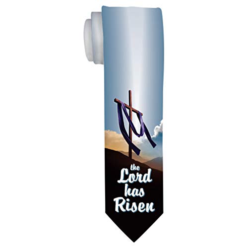 Easter Apparel Easter Cross Tie Holiday Clothes for Men Christian The Lord is Risen Easter Necktie