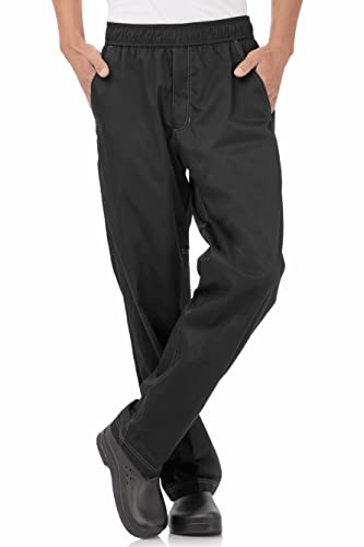 Chef Works Men's Cool Vent Baggy Chef Pants, Black, X-Large