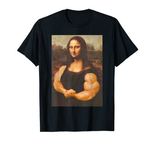 Mona Lisa Bodybuilding Muscle Gym Workout Outfits T-Shirt