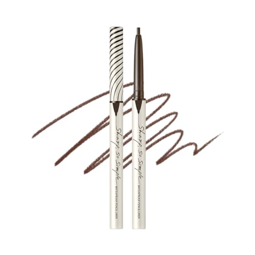 CLIO Sharp So Simple Waterproof Pencil Eye Liner | Micro Precision Tip (2mm), Twist Up, Self-Sharpening, Long Lasting, Smudge-Resistant, High-Intensity Color, Ultra-Smooth | Dark Brown (#5)