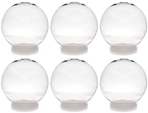 6 Pack - Creative Hobbies 5 Inch (130mm) DIY Snow Globe Water Globe - Clear Plastic with Screw Off Cap | Perfect for DIY Crafts and Customization