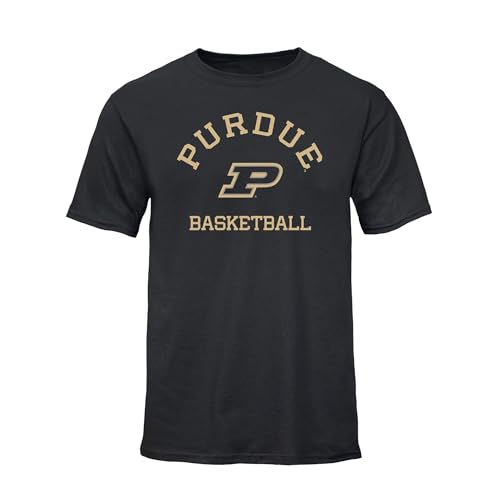 Barnesmith Purdue University Boilermakers, Adult Unisex, Short-Sleeve T-Shirt, Basketball Gameday Logo, Black, Medium