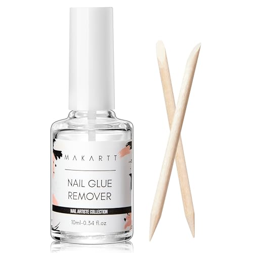 Makartt Nail Glue Remover for Press on Nails,10ML Glue Off for Nail Tips Acrylic Nails Fake Nails Debonder Adhessive Remover Acetone-free Nail Polish Remover, Can't Remove Gel Nail Polish