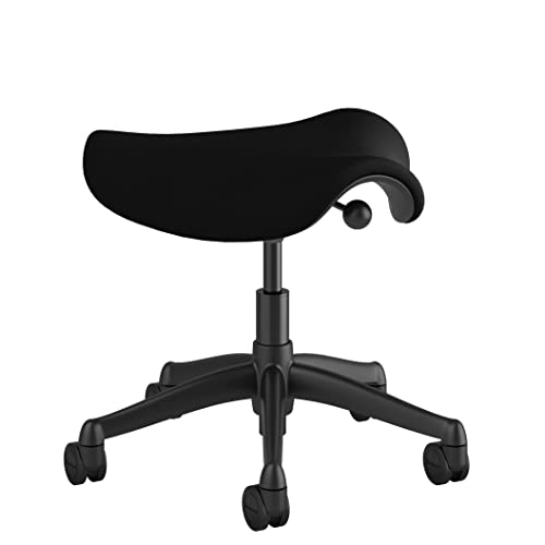 Humanscale Freedom Saddle Stool Seat Chair F300 - Graphite Frame Black Corde 4 Textile F300GCF10 - Standard Casters