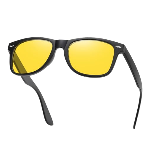 Night Vision Glasses Polarized Anti-Glare, HD Night Driving Yellow Glasses for Women Men