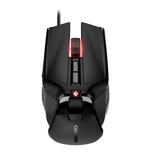 Cherry MC 9620 FPS, Ergonomic Gaming Mouse, RGB Illumination, Adjustable Palm Rest, Insertable Weights, 9 Programmable Buttons, 12.000 dpi, Wired, Black