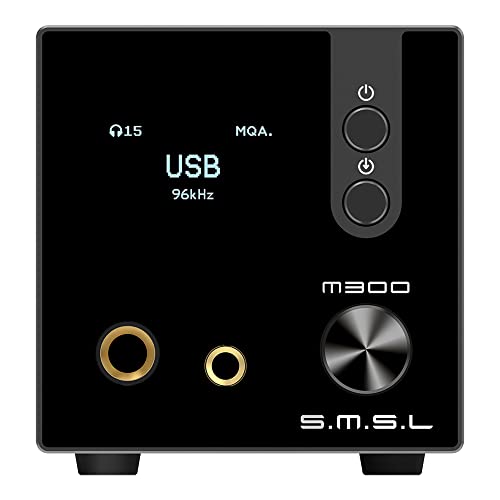 S.M.S.L Upgraded M300SE HiFi Headphone Amplifier, 2PCS of CS43131 MQA Audio DAC, USB/Optical/Coaxial/Bluetooth Input DSD MQA XMOS Balanced XLR Output THD+N 0.00013% with Remote Control
