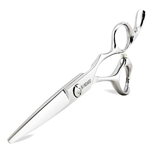 5.5' Barber scissors Hair scissors Professional Hair Shears Cutting Shears 440C Hair Cutting Scissors Barber Shears Haircut Scissors Silvery Convex Blades KINSARO