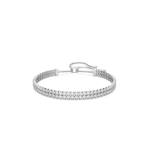 Swarovski Sparkling Dance Collection Women's Tennis Bracelet, White Crystals with Rhodium Plated Chain