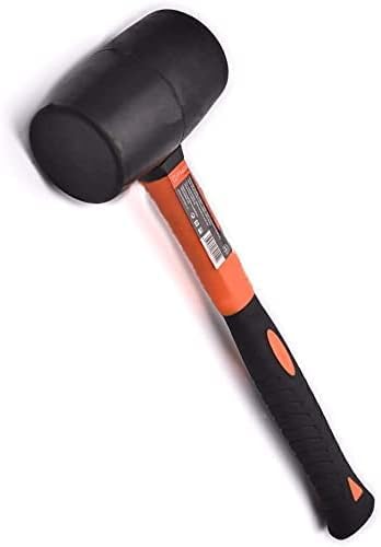 Edward Tools Rubber Mallet Hammer 16 oz - Durable Eco-friendly Rubber Hammer Head for Camping, Flooring, Tent Stakes, Woodworking, Soft Blow Tasks without Damage - Ergonomic Grip Handle