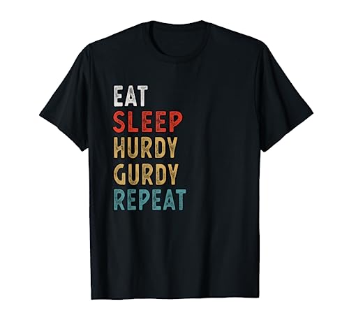 Vintage Eat Sleep Hurdy gurdy Repeat Funny Hurdy gurdy playe T-Shirt
