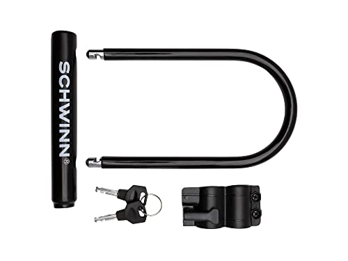 Schwinn Basic U Lock Bike with 2 Keys, Anti Theft Bicycle Lock, Black, Security Level 4