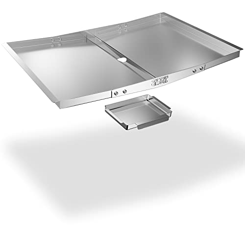 Grease Tray with Catch Pan - Adjustable Drip Pan for Gas Grill Models from Dyna Glo, Nexgrill, Expert Grill, Kenmore, BHG and More - Stainless Steel Grill Replacement Parts(Width 24'-30')