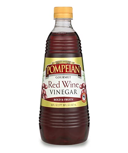 Pompeian Gourmet Red Wine Vinegar, Perfect for Salad Dressings, Marinades & Sauces, Naturally Gluten Free, 30 Ounce