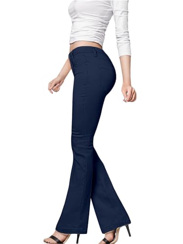 Hybrid & Company Womens Hyper Ultra Stretch Comfy Boot Cut Leg Flare Work Casual Pants P44879BLX Navy 3X