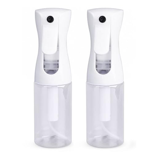 VIGOR PATH Continuous Spray Bottle with Ultra Fine Mist - Versatile Water Sprayer for Hair, Home Cleaning, Salons, Plants, Aromatherapy, and More - Empty Hair Spray Bottle (Clear - 5oz (2 Pack)