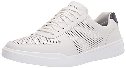 Cole Haan Men's Grand Crosscourt Modern Perforated Sneaker, Optic White/Peacoat, 10.5