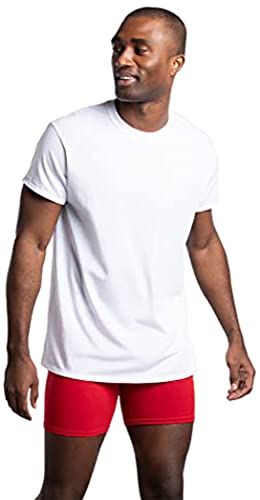 Fruit of the Loom Men's Lightweight Active Cotton Blend Undershirts , White