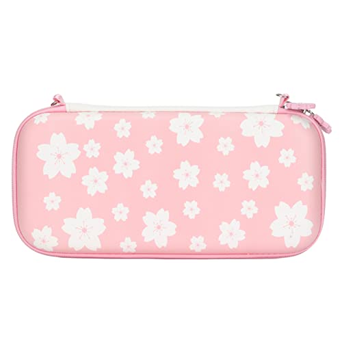 Game Console Storage Bag Pink Sakura Pattern Protective Bag Portable Travel Carrying Bag Protective Hard Organizer Bag Fit for Switch LITE Game Console(lite)