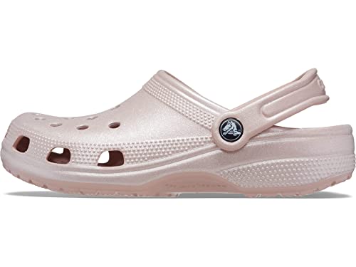 Crocs Unisex-Adult Classic Sparkly Clog, Metallic and Glitter Shoes, Pink Clay, 2 Men/4 Women