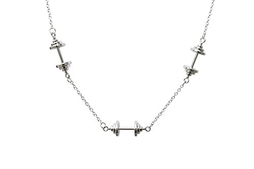 WODFitters Stainless Steel Fitness Necklace with 3 Barbells - Comes with Gift Box