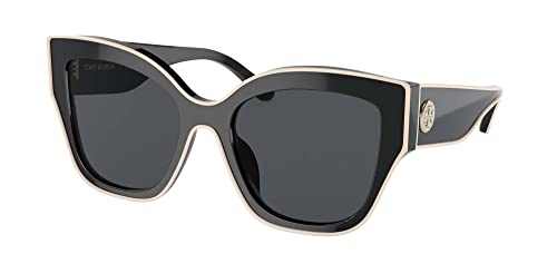 Tory Burch Sunglasses TY 7184 U 192987 Black With Ivory Piping