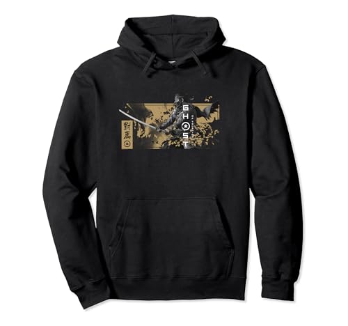 Ghost of Tsushima Katana with Falling Leaves Pullover Hoodie