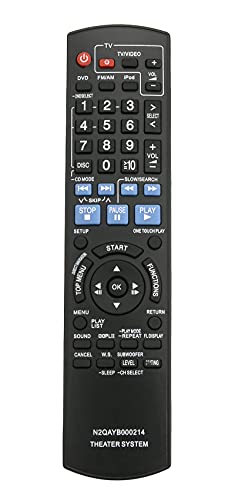 New N2QAYB000214 Replace Remote fit for Panasonic SC-PT760 SC-PT954 SAPT1054 SAPT760 SAPT954 SAPT956 SCPT1054 SC-PT956 SC-PT960 DVD Home Theater Sound System SA-PT1054 SA-PT760 SA-PT954 SA-PT956