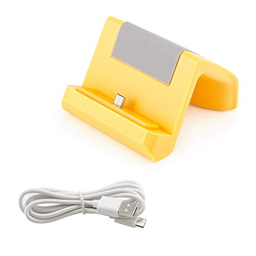 for Switch Lite 2019 Portable Charger Charge Dock Charging Tabletop Stand– Yellow & Gray