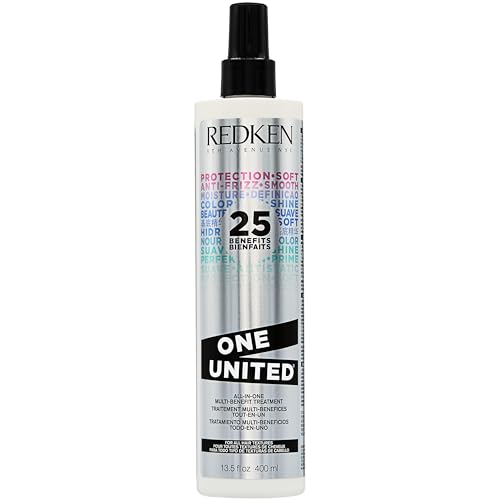 Redken One United Leave In Conditioner | Heat Protectant Spray for Blow Dry & Hair Styling | Multi-Benefit Hair Treatment | Detangles, Nourishes, & Smooths Frizz | For All Hair Types | Paraben Free