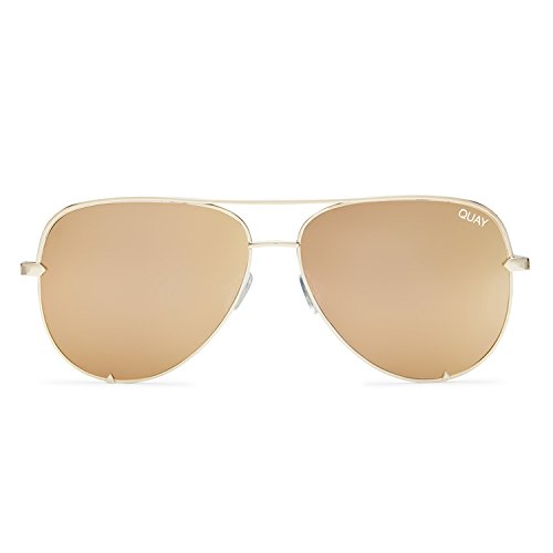 Quay Australia HIGH KEY MINI Men's and Women's Sunglasses Aviator Sunnies - Gold