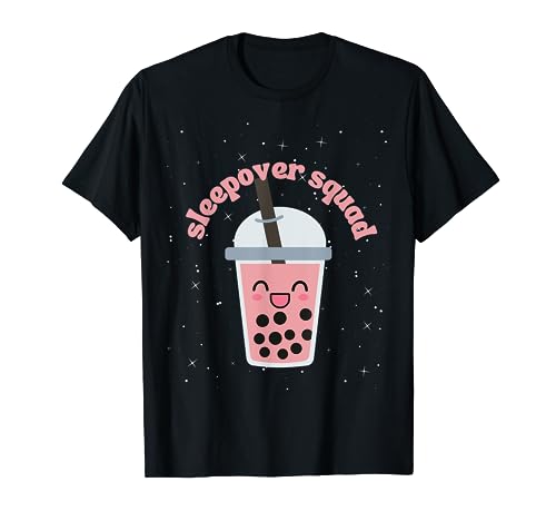 Slumber Party Squad Boba Bubble Tea Sleepover Kit Spa Party T-Shirt