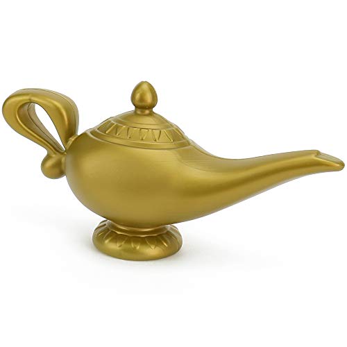 Skeleteen Arabian Genie Oil Lamp - Aladdin's Gold Magic Genie Lamp Costume Accessory - 1 Piece