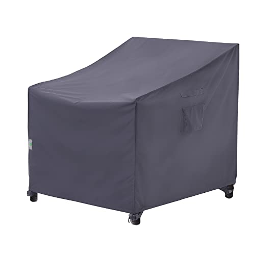 Patio Chair Covers, Deep Seat Lounge Chair Dining Chair Cover, Heavy Duty Waterproof UV Resistant Outdoor Furniture Cover, Grey, 35'W x 39'D x 36'H