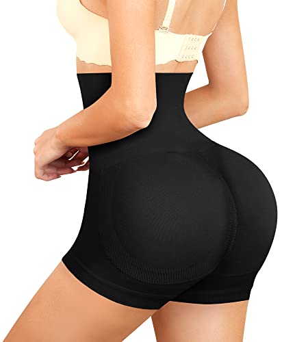 Nebility Butt Lifter Padded Shapewear High Waist Hip Enhancer Pads Shorts Women Seamless Underwear Tummy Control Panty Black