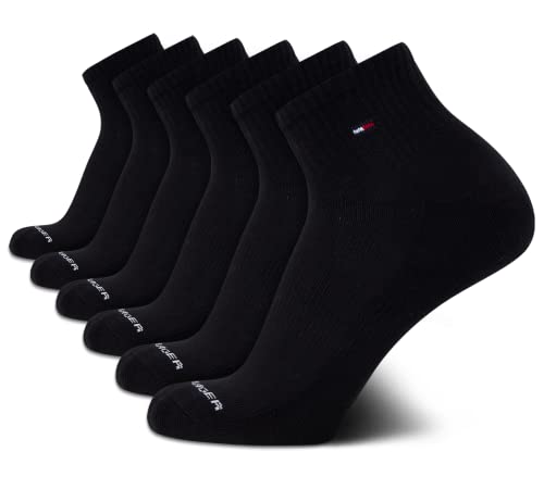 Tommy Hilfiger Men’s Athletic Socks – Cushion Quarter Cut Ankle Socks (6 Pack)