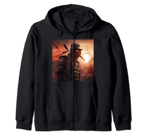 Solarflare Samurai Incandescent Warriors Fiery Brilliance Zip Hoodie