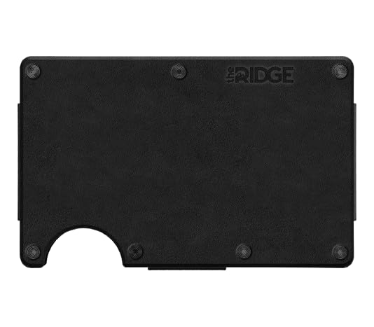 The Ridge Wallet For Men, Slim Wallet For Men - Thin as a Rail, Minimalist Aesthetics, Holds up to 12 Cards, RFID Safe, Blocks Chip Readers, Leather Wallet With Cash Strap (Midnight Black)